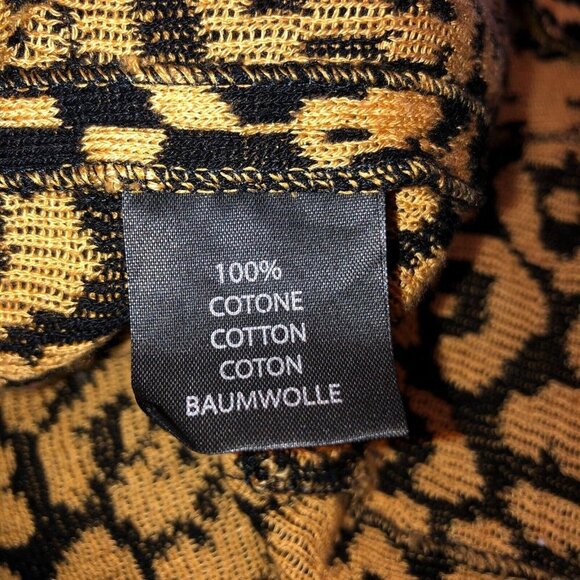Maison Olga Women Sz 2 Black Gold Animal Print Long Sleeve Open Cardigan Sweater - Picture 8 of 9